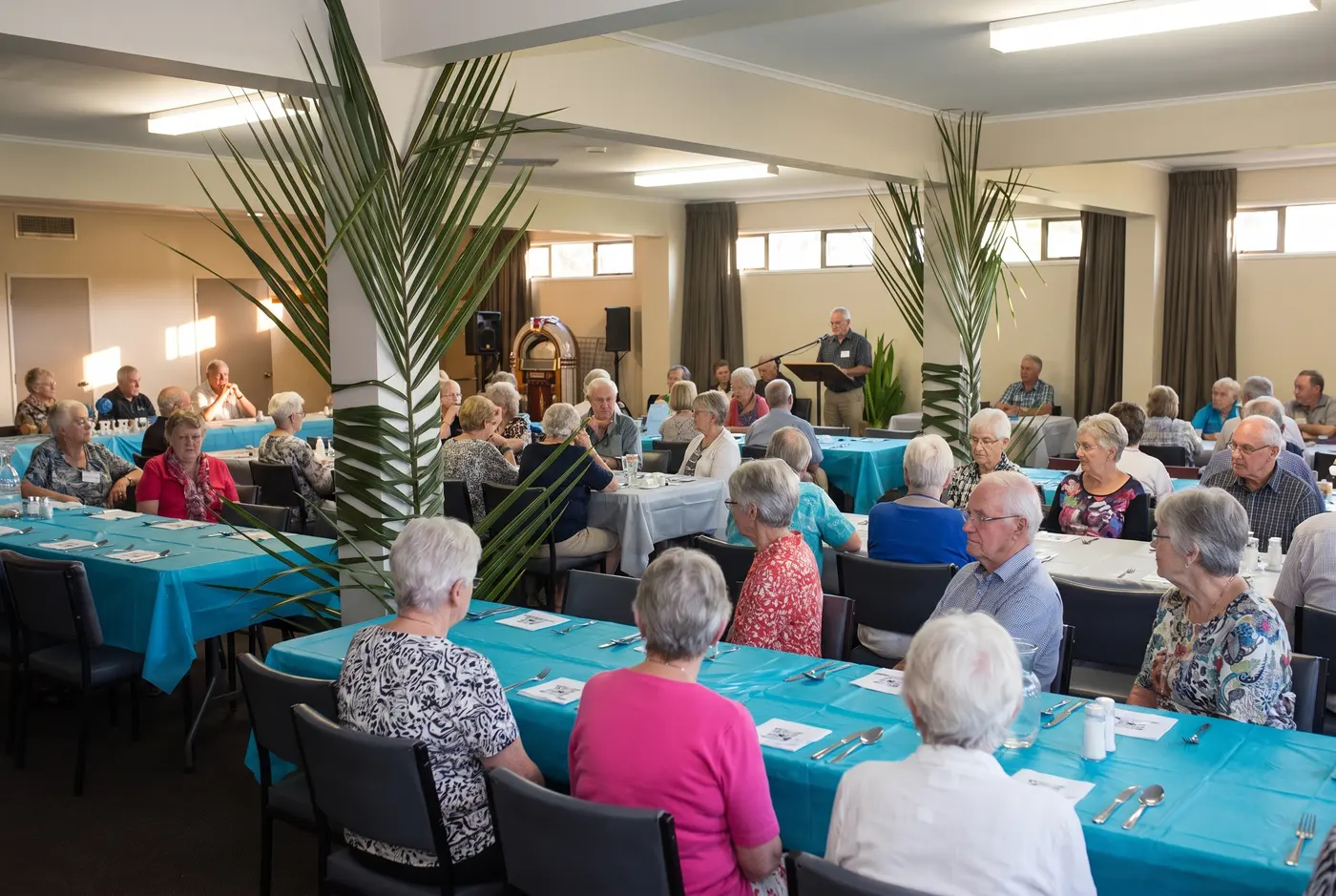 Guests gathered for a community event in the Birkenhead RSA function lounge